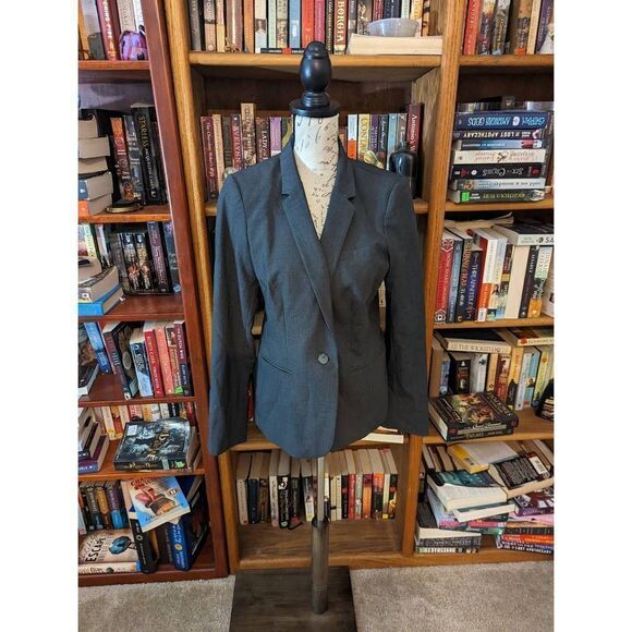 CALVIN Klein grey stretch blazer one button sz p nwt - Picture 2 of 9